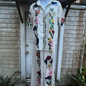 Floral Embroidered Two-Piece Set